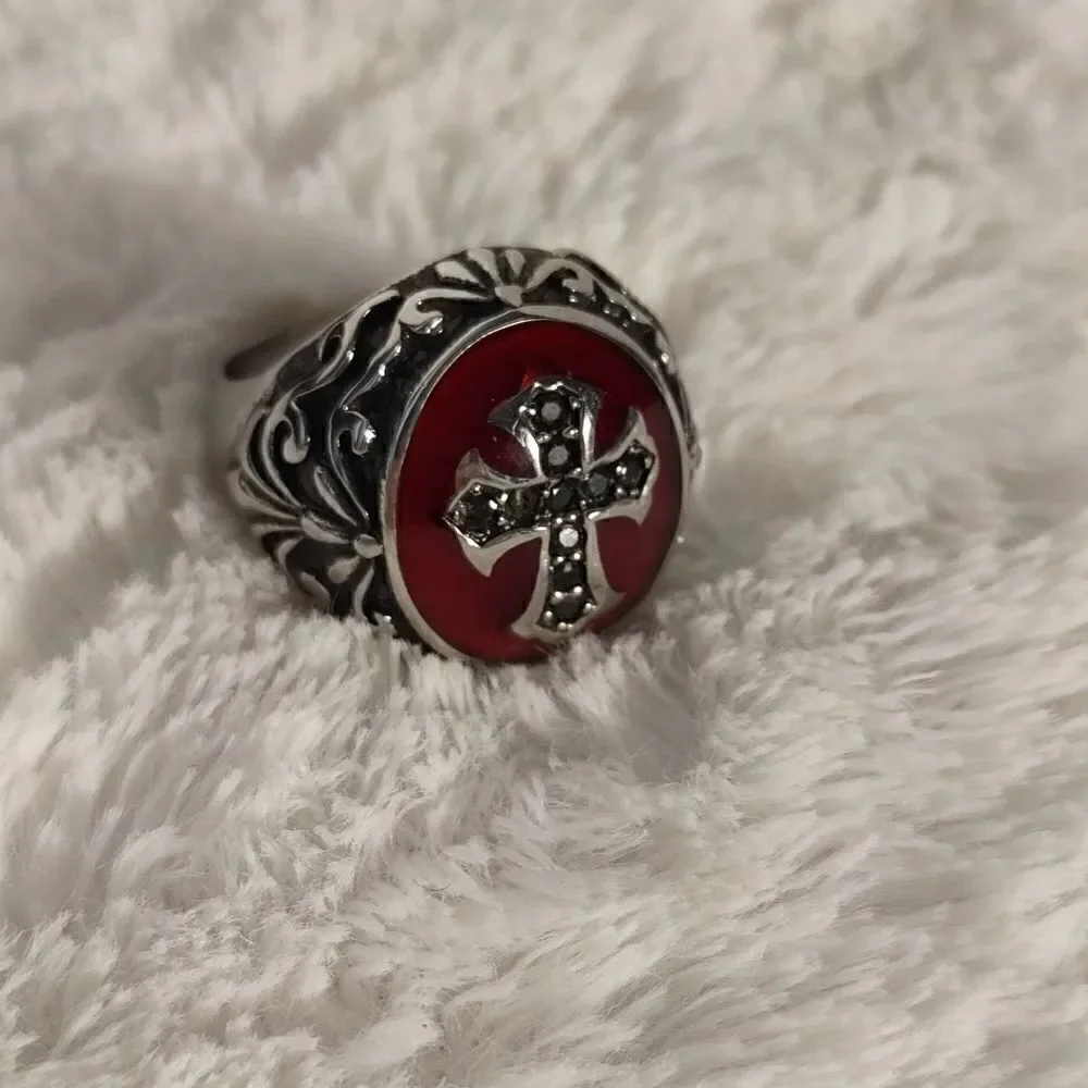 Men's Stainless Steel Cross Ring